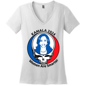 Tiffany Kamala 2024 Women Are Smarter Limited Women's V-Neck T-Shirt