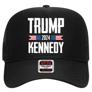 Trump Kennedy 2024 Rfk Jr High Crown Mesh Back Trucker Hat