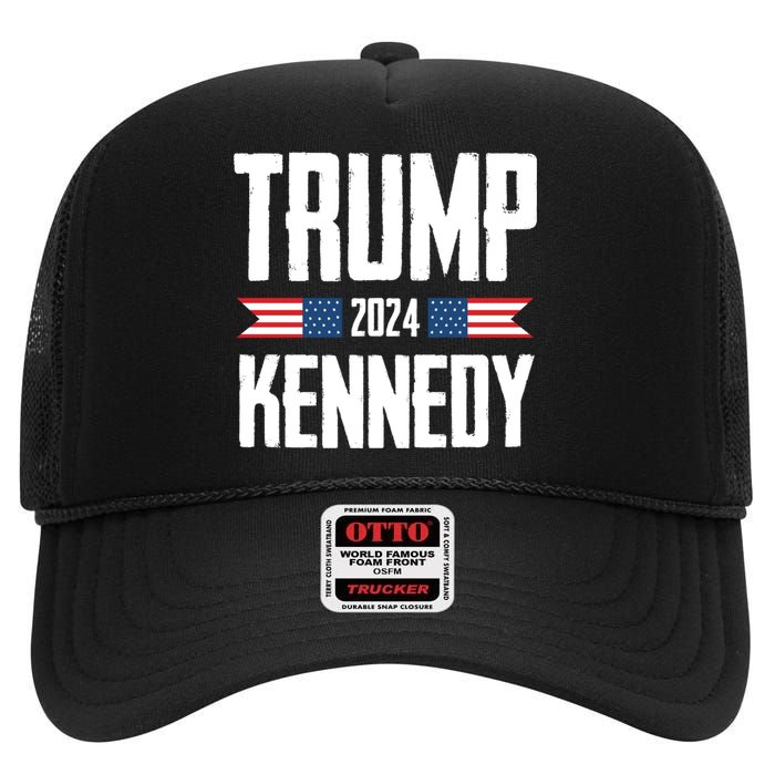 Trump Kennedy 2024 Rfk Jr High Crown Mesh Back Trucker Hat