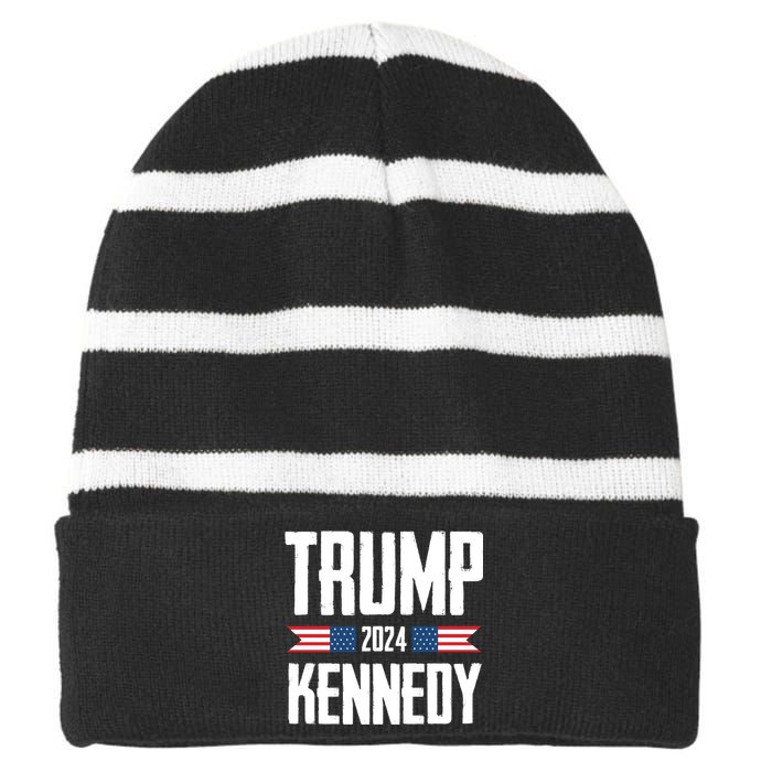 Trump Kennedy 2024 Rfk Jr Striped Beanie with Solid Band