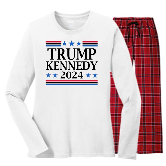 Trump Kennedy 2024 Pro Republican Eleciton Women's Long Sleeve Flannel Pajama Set 