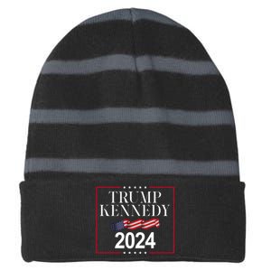 Trump Kennedy 2024 Usa Flag Election Striped Beanie with Solid Band