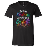 Throw Kindness Around Like Confetti Kind Teacher Kid V-Neck T-Shirt