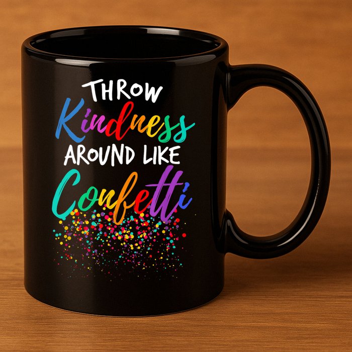 Throw Kindness Around Like Confetti Kind Teacher Kid 11oz C Handle Ceramic Mug
