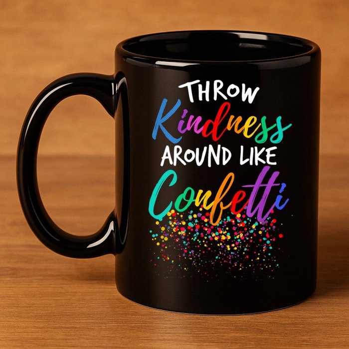 Throw Kindness Around Like Confetti Kind Teacher Kid 11oz C Handle Ceramic Mug