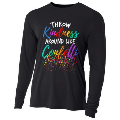 Throw Kindness Around Like Confetti Kind Teacher Kid Cooling Performance Long Sleeve Crew