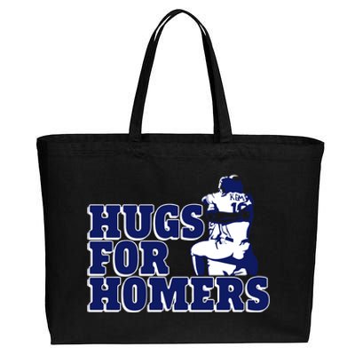 Tony Kemp And Evan Gattis Hug For Homers Cotton Canvas Jumbo Tote