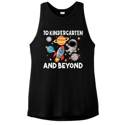 To Kindergarten And Beyond Astronaut Back To School Ladies PosiCharge Tri-Blend Wicking Tank