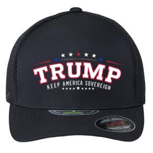 Trump Keep America Sovereign Vote 2024 Flexfit Unipanel Trucker Cap