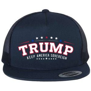 Trump Keep America Sovereign Vote 2024 Flat Bill Trucker Hat