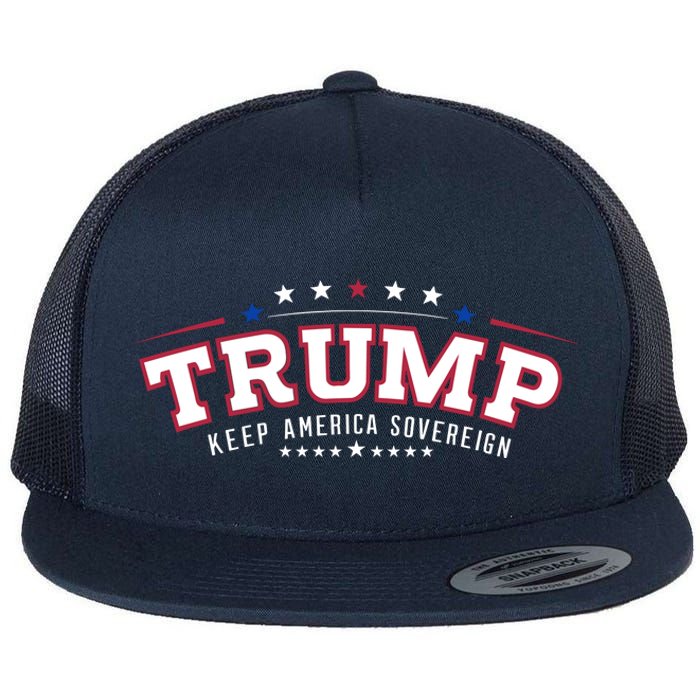 Trump Keep America Sovereign Vote 2024 Flat Bill Trucker Hat