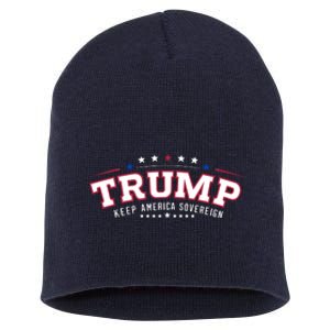 Trump Keep America Sovereign Vote 2024 Short Acrylic Beanie