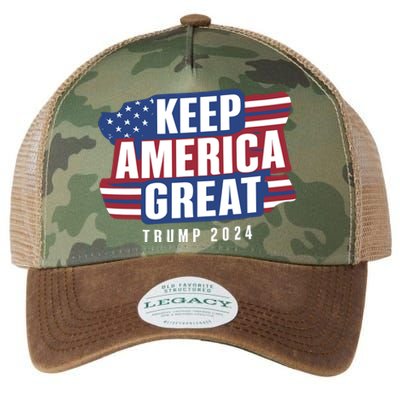 Trump Keep America Great 2024 Vote Legacy Tie Dye Trucker Hat