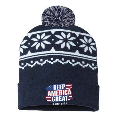 Trump Keep America Great 2024 Vote USA-Made Snowflake Beanie