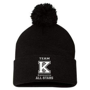 Team Kindergarten All Stars Sport Jersey Pom Pom 12in Knit Beanie