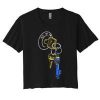 Trillion Keys Acc Off Ign Post Women's Crop Top Tee