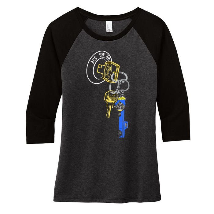 Trillion Keys Acc Off Ign Post Women's Tri-Blend 3/4-Sleeve Raglan Shirt