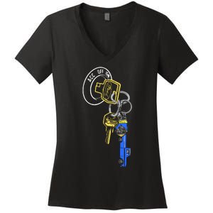 Trillion Keys Acc Off Ign Post Women's V-Neck T-Shirt