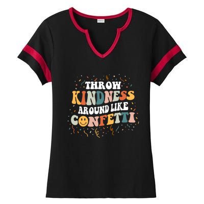 Throw Kindness Around Like Confetti Retro Anti Bullying Gift Ladies Halftime Notch Neck Tee