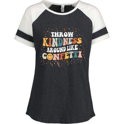 Throw Kindness Around Like Confetti Retro Anti Bullying Gift Enza Ladies Jersey Colorblock Tee