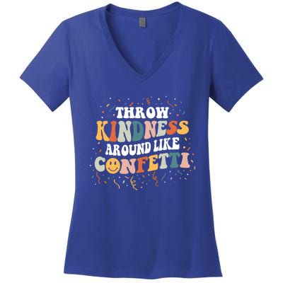 Throw Kindness Around Like Confetti Retro Anti Bullying Gift Women's V-Neck T-Shirt