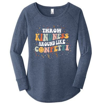 Throw Kindness Around Like Confetti Retro Anti Bullying Gift Women's Perfect Tri Tunic Long Sleeve Shirt