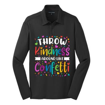 Throw Kindness Around Like Confetti Kind Teacher Silk Touch Performance Long Sleeve Polo