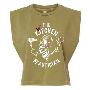 The Kitchen Beautician Hairdressers At Home Queen Of Hair Gift Garment-Dyed Women's Muscle Tee