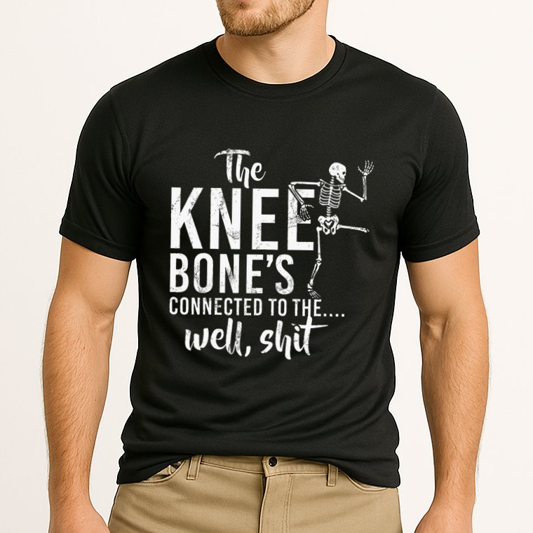 The Knee BoneS Connected To The Well Shit Amputee Gifts Cooling Performance Crew T-Shirt