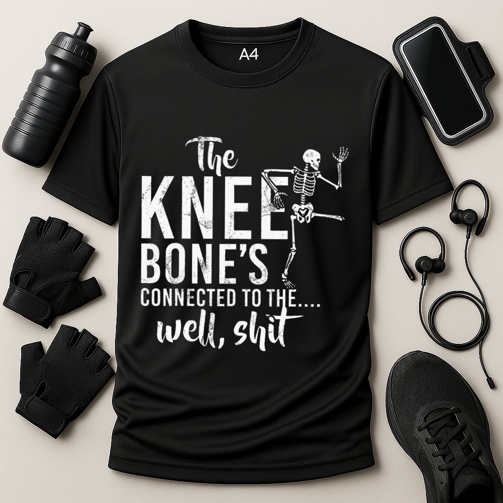 The Knee BoneS Connected To The Well Shit Amputee Gifts Cooling Performance Crew T-Shirt