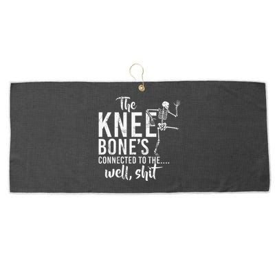 The Knee BoneS Connected To The Well Shit Amputee Gifts Large Microfiber Waffle Golf Towel