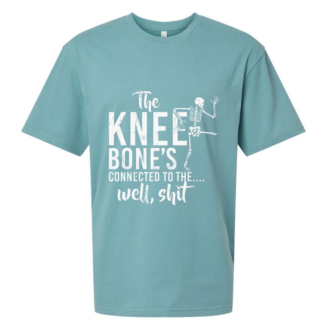 The Knee BoneS Connected To The Well Shit Amputee Gifts Sueded Cloud Jersey T-Shirt