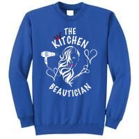 The Kitchen Beautician Hairdressers At Home Queen Of Hair Gift Sweatshirt