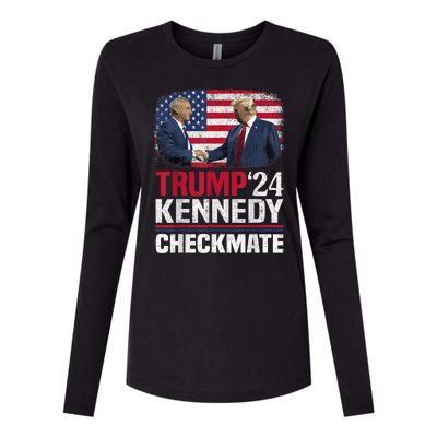 Trump Kennedy Checkmate 2024 Vote For Trump And Kennedy Womens Cotton Relaxed Long Sleeve T-Shirt