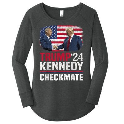 Trump Kennedy Checkmate 2024 Vote For Trump And Kennedy Women's Perfect Tri Tunic Long Sleeve Shirt