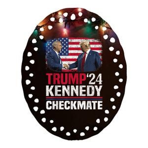 Trump Kennedy Checkmate 2024 Vote For Trump And Kennedy Ceramic Oval Ornament