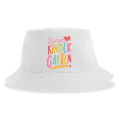 Team Kindergarten Crew Teacher Kinder Squad Sustainable Bucket Hat