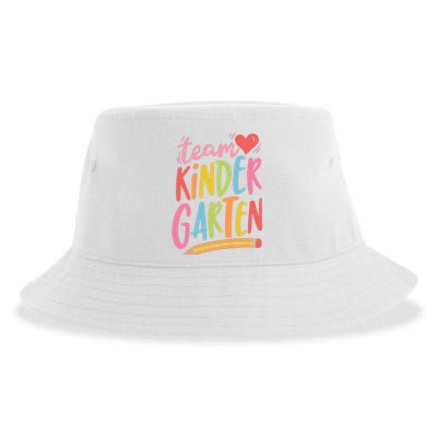 Team Kindergarten Crew Teacher Kinder Squad Sustainable Bucket Hat