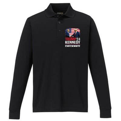 Trump Kennedy Checkmate 2024 Vote For Trump And Kennedy Performance Long Sleeve Polo