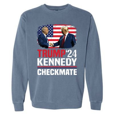 Trump Kennedy Checkmate 2024 Vote For Trump And Kennedy Garment-Dyed Sweatshirt