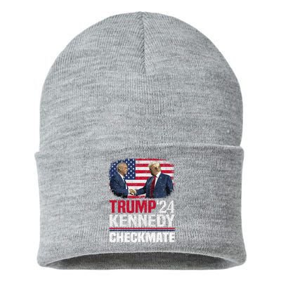 Trump Kennedy Checkmate 2024 Vote For Trump And Kennedy Sustainable Knit Beanie