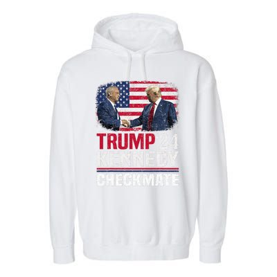 Trump Kennedy Checkmate 2024 Vote For Trump And Kennedy Garment-Dyed Fleece Hoodie