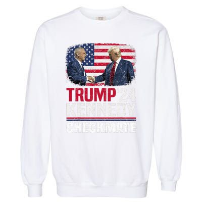 Trump Kennedy Checkmate 2024 Vote For Trump And Kennedy Garment-Dyed Sweatshirt