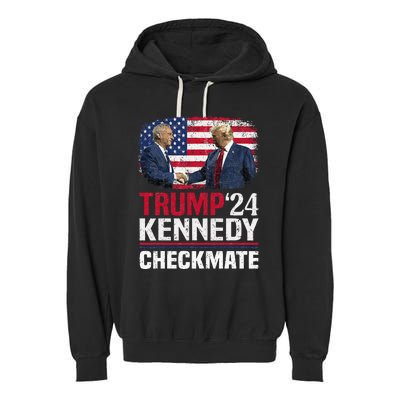 Trump Kennedy Checkmate 2024 Vote For Trump And Kennedy Garment-Dyed Fleece Hoodie