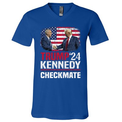 Trump Kennedy Checkmate 2024 Vote For Trump And Kennedy V-Neck T-Shirt