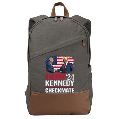 Trump Kennedy Checkmate 2024 Vote For Trump And Kennedy Cotton Canvas Backpack