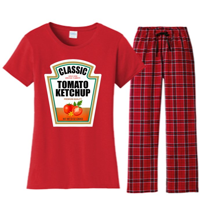 Tomato Ketchup Condiment Group Halloween Costume Women's Flannel Pajama Set