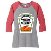 Tomato Ketchup Condiment Group Halloween Costume Women's Tri-Blend 3/4-Sleeve Raglan Shirt