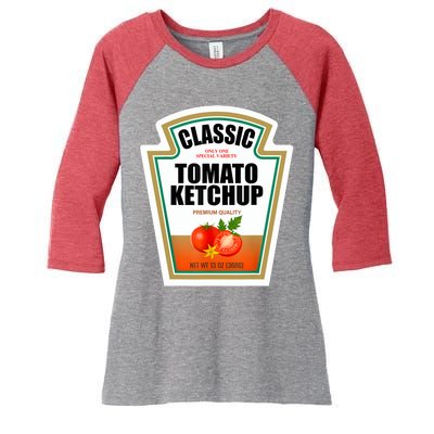 Tomato Ketchup Condiment Group Halloween Costume Women's Tri-Blend 3/4-Sleeve Raglan Shirt