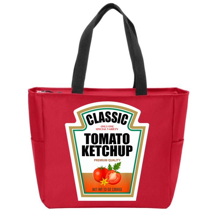 Tomato Ketchup Condiment Group Halloween Costume Zip Tote Bag